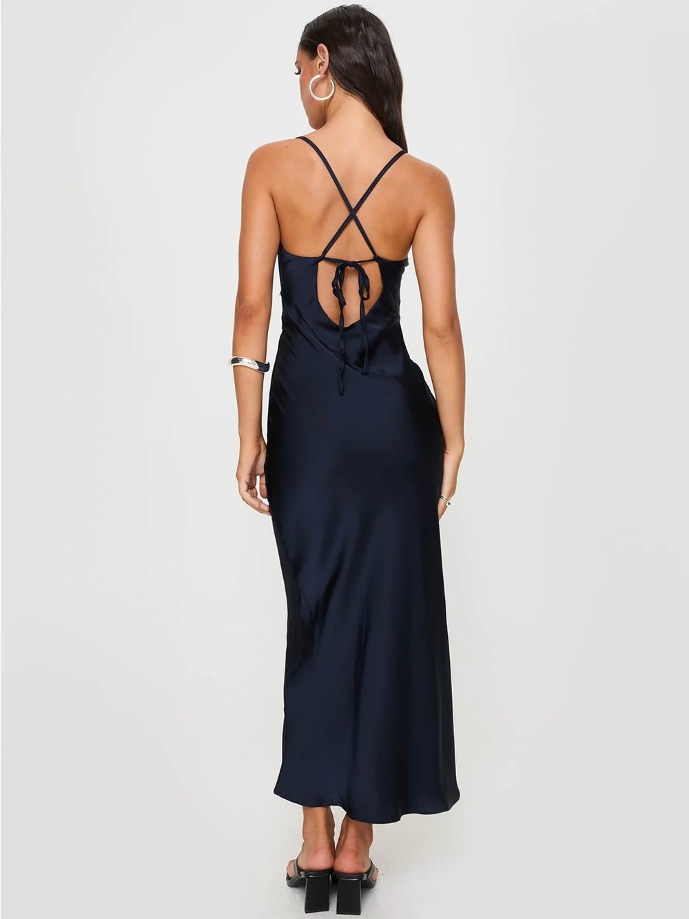 Princess Polly Navy Lace-Trim Slip Maxi Dress - Picture 4 of 5